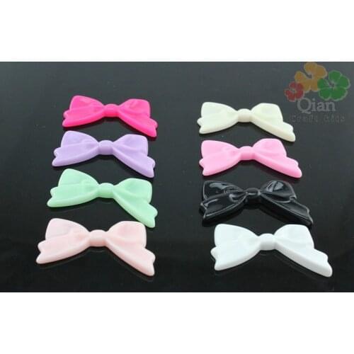Set of 50pcs large Resin Mixed Colors kitsch kawaii Bowknot cabochons hair pins,embellishment DIY handmade jewelry