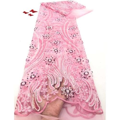 2020 New Sequins Design African Lace Fabric Wholesale 13Color French Lace Fabric High Quality Nigerian Tulle Sequins Lace Fabric