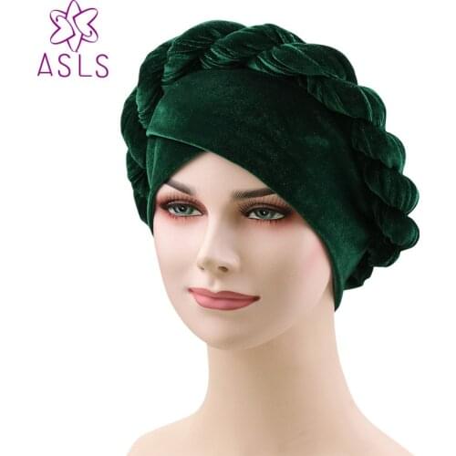 New Elegant Women Velvet turban Hot StyleTurban Cap Chemotherapy Hat Bandana Headscarf Ladies Hair Accessories Free shipping