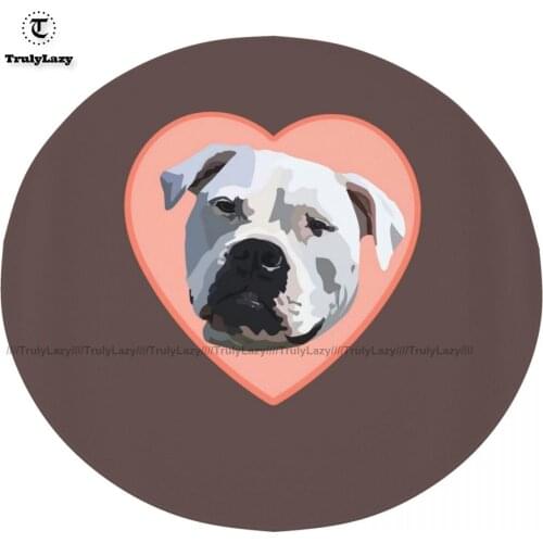 American Bully Dog Blanket Cheap Fuzzy Round Bedspread Fleece All Weather Super Soft Blanket