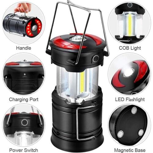 Rechargeable LED Camp Lantern Super Bright 4 Modes Water Resistant Outdoor Light Portable Emergency Camping Lamp Flashlights