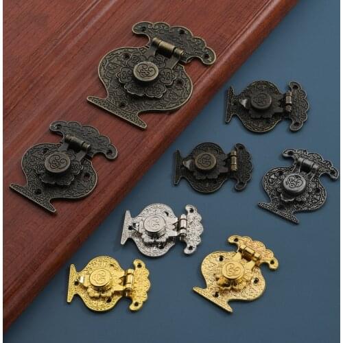 2PCS Antique Hasps Metal Latch Clasps Butterfly Hinges For Jewelry Chest Suitcase Wood Box Cabinet Fittings Furniture Decorative