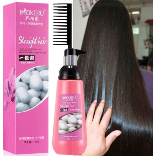 Mokeru 150ml Nourishing Fast Smoothing Collagen Hair Straightening Cream for Woman Keratin Hair Treatment Straightening