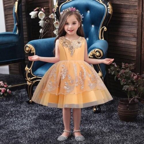 Dress For Girls Wedding Party Dresses Kids Princess Christmas Dress Children Girls Clothing Baby Girls Flower Lace New 2021