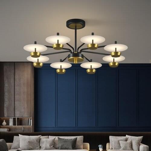 Nordic Living Room Pendant Lights Postmodern Simple Atmosphere Iron Dining Room Bedroom Study Cafe LED Retro Hanging Lamp Gold