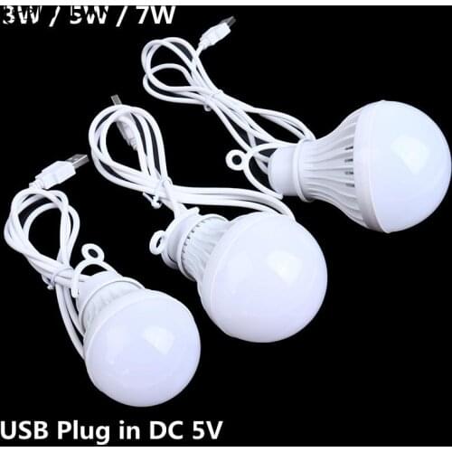 Portable Lantern Camp Lights USB Bulb 3W/5W/7W Power Outdoor Camping Multi Tool 5V LED For Tent Camping Gear Hiking USB Lamp