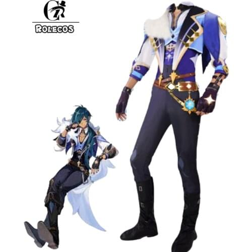 ROLECOS Game Genshin Impact Cosplay Costume Kaeya Handsome Combat Male Activity Party Role Play Clothing