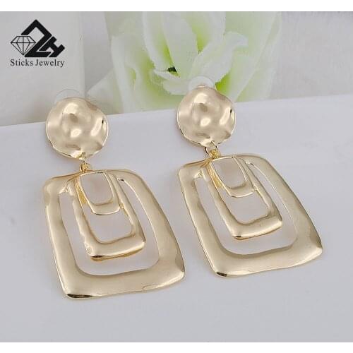 New Iron sheets geometry Irregular design Drop earrings Korean joker Vintage style Women earrings Jewelry
