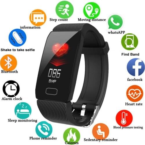 2020 Smart Bracelet Men Women Heart Rate Band Sleep Monitor Blood Pressure Fitness Tracker Waterproof Color Screen Sports Watch