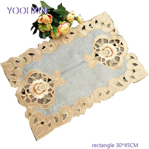Modern flower Placemat Embroidery Table place Mat cloth coffee lace dining Doily Cup tea Christmas Coaster mug drink Pad kitchen