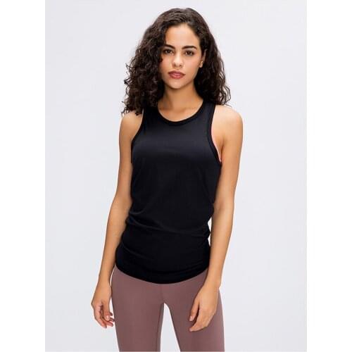 Activewear Naked-Feel Athletic Yoga Vest s Open Back Yoga Tank Tops Stretch Sexy Blouse Sport Fitness Tank Tops Loose Top