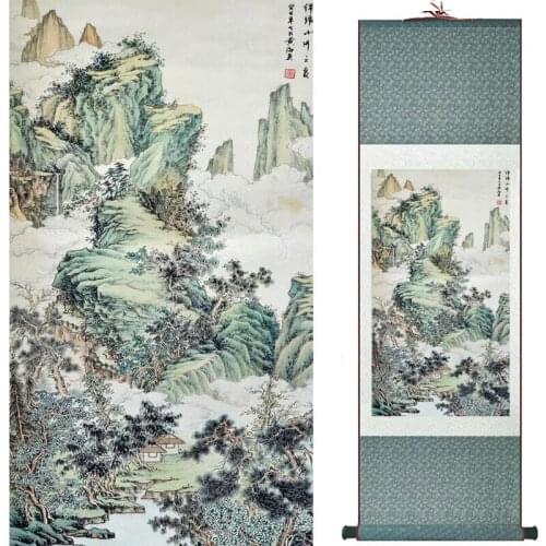 Old fashion painting landscape art painting Chinese traditional art painting China ink painting201907161357