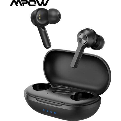 XMpow MFly TWS Earbuds Wireless Bluetooth 5.0 Earphopnes with IPX7 Waterproof Punchy Bass Sound 30Hrs Playtime for Sports Work
