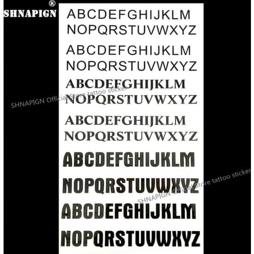 SHNAPIGN Temporary Body Art Free Spelling Letters Flash Tattoo Sticker 10*17cm Waterproof Tatoo painless Henna selfie stickers