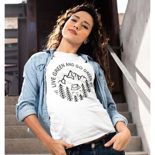 Live Green And Go Green T-shirt Harajuku 90s Women Vegan Eco Tshirt Casual Summer Graphic Vegetarian Tee Shirt Top Drop Shipping