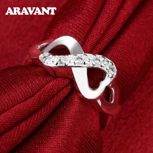 925 Silver Heart AAA Zirconia Rings For Women Wedding Jewelry