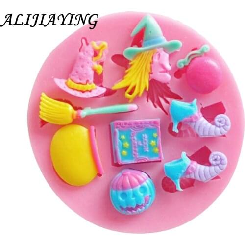 1Pcs Halloween Witch hat shoes Silicone Mold,Sugarcraft Cake Decorating Tools,pumpkin Fondant Chocolate Molds Cake Mould D0140
