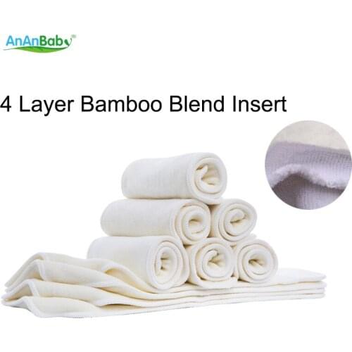 10 Pcs High Quality Baby Diaper Insert 4 Layers New Super Absorbent Bamboo Cloth Diaper Inserts Diaper Liners