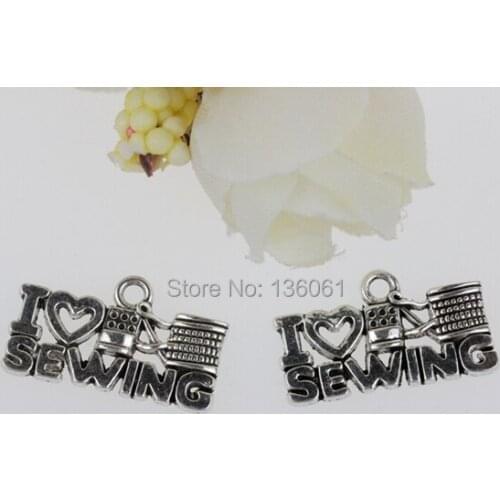 10pcs Vintage Silvers Charms Alphabet l love sewing Pendants For Bracelet Necklace Fashion Jewelry Making Beads DIY DIY Q08