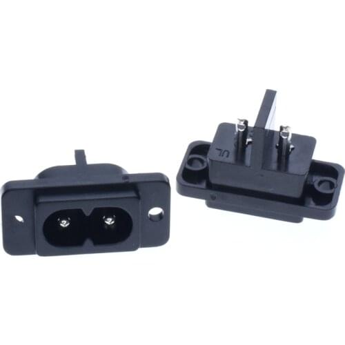 2Pin Black AC Power Socket Connector IEC 320 C8 replacement AC Electrical Sockets