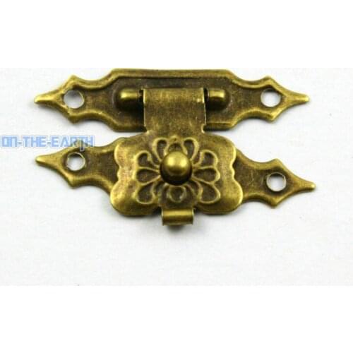 20 Antique Brass Jewelry Box Hasp Latch Lock 30x18mm with Screws