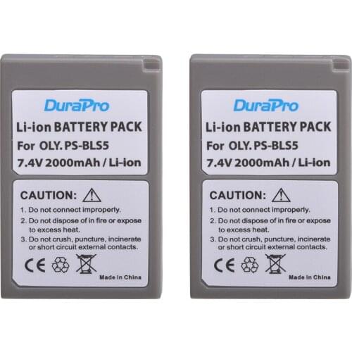 2000mAh PS-BLS5 PS BLS5 BLS-5 BLS-50 Camera Battery for Olympus PEN E-PL2 E-PL5 E-PL6 E-PL7 E-PM2 OM-D E-M10 E-M10 II Stylus 1