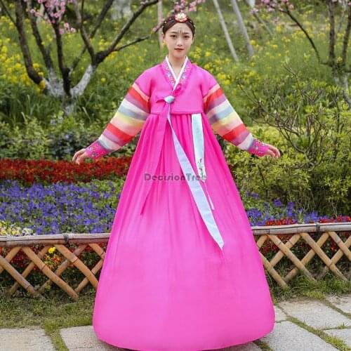 2021 korean hanbok dress ancient traditional stage dance costume women asian clothes lady palace korea wedding oriantal dress