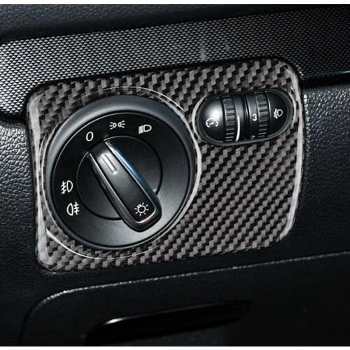 3DCarbon Fiber for Volkswagen VW Golf 6 GTI R Scirocco Accessories Real Sticker Car Headlight Switch Panel Interior Trim