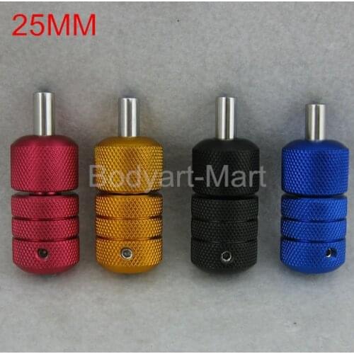 4pcs Pack New Aluminum Alloy Tattoo Auto Lock Grips Self Lock Tattoo Grip Tube 25mm Blue Black Red Gold Supply ZGR25