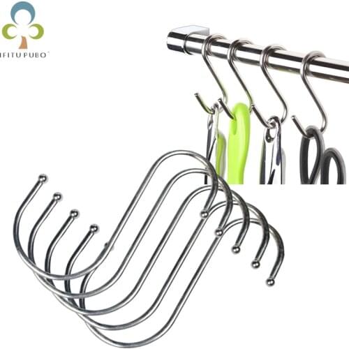 5Pcs S/M/L Size Stainless Steel S-hook Multi-function Hook Kitchen Bathroom With S-hook Metal Hook LXX