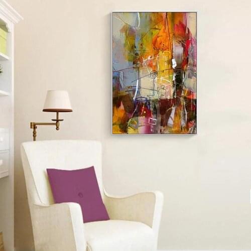 Handmade Abstract Colourful Oil Paintings On Canvas For Office Home large Decoration Hand Painted Modern Wall Art Pictures
