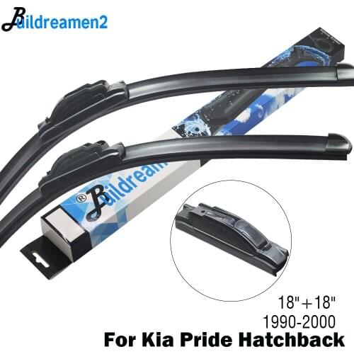 Buildreamen2 Car Accessories Wiper Blade Front Windscreen Rubber Wiper For Kia Pride Hatchback Fit Hook Arms 1990-2000