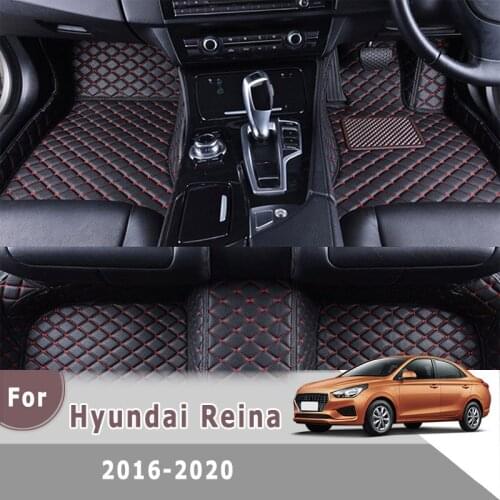 RHD Custom Car Floor Mats For Hyundai Reina 2020 2019 2018 2017 2016 Leather Carpets Styling Car Interior Accessories Foot Pad