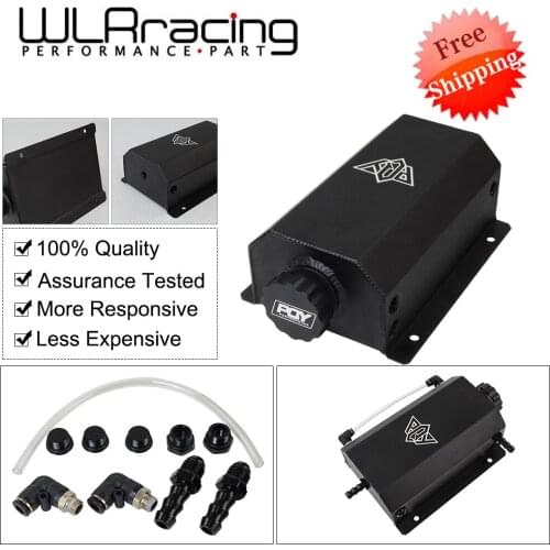 FREE SHIPPING Universal 2 Litre Aluminum Oil Catch Can Reservoir Tank With Drain Plug Breather Oil Tank Fuel Tank 2000ml