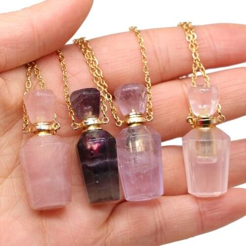 Natural Stone Pendant Necklace Stainless Steel Link Chain for Girls Trendy Jewelry Necklace Party Gifts