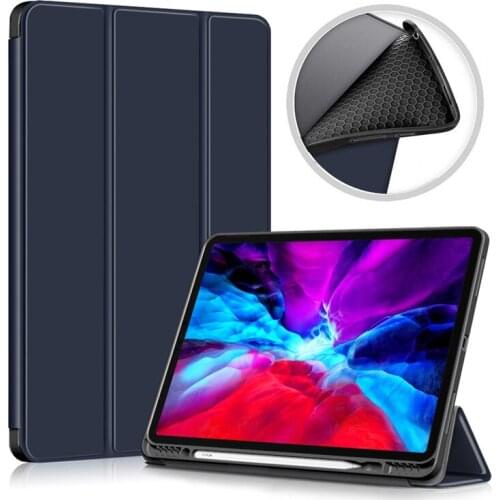 For iPad Pro 2021 Cover 11 12.9 inch Case with Pencil Holder Tri-Fold Smart Cover Tablet Shell For iPad Pro 12 9 Case 2021 2020