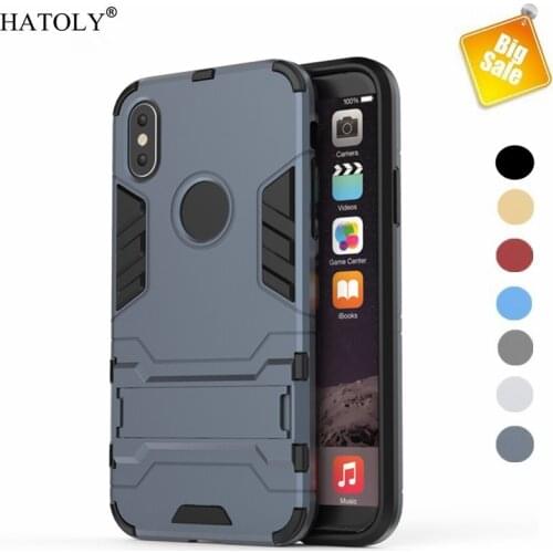 For Cover iPhone X Case Shockproof Armor Hard Cover For iPhone X Silicone Anti-Knock Stand Phone Bumper Case For iPhone X 10
