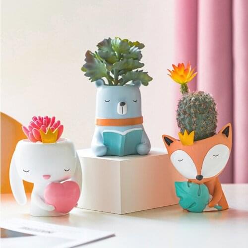 Cartoon Animal Flowerpot Balcony Decorations Pots for Plants and Flowers Garden Pots Modern Home Office Decor Childrens Gifts