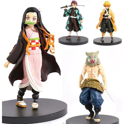 Anime Demon Slayer Figure Kimetsu No Yaiba Action Figure Kamado Tanjirou Nezuko PVC Model Toys Gifts Zenitsu Figurine Inosuke