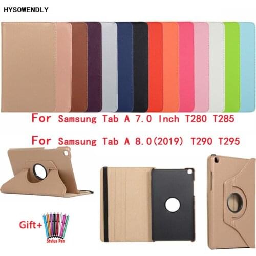 HYSOWENDLY 360 Degree Rotating Leather TPU Cases For Samsung Tab A 7.0 SM-T280 T285 Stand Covers Tab A 8.0''2019 SM-T290 SM-T295