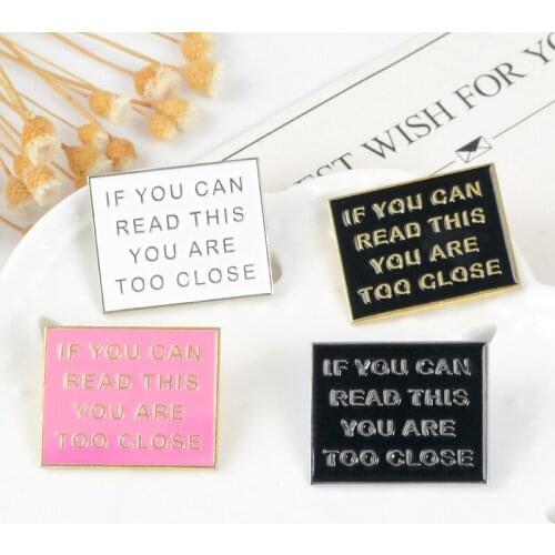 Cube Warning Sign do not Come Near Brooch for Woman Badge Collar Shirt Enamel Pin Brooches for Men Metal Pin Jewelry Accesorios