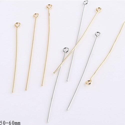 Copper environmental protection long 9 - character hand beaded DIY jewelry handmade earrings hand sweater chain material