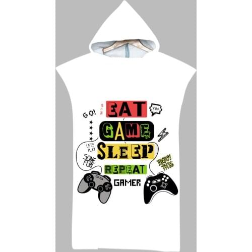 Customizable Microfiber Bath Towel Hooded Surf Beach Swimwear 3D Game Series Printed Swimsuit Poncho Quick Dry Travel Robe