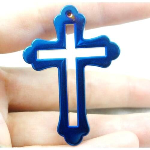 Natural Quartz crystal Titanium Hematite hand-Carved cross Gem pendant for diy jewelry making necklace Accessories3pcs