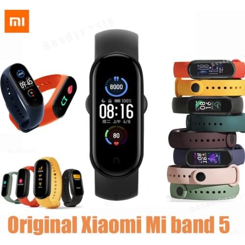 Original Xiaomi Mi Band 5 Smart Bracelet 1.1" AMOLED Colorful Screen Heart Rate Fitness Tracker Bluetooth 5.0 Waterproof Miband5