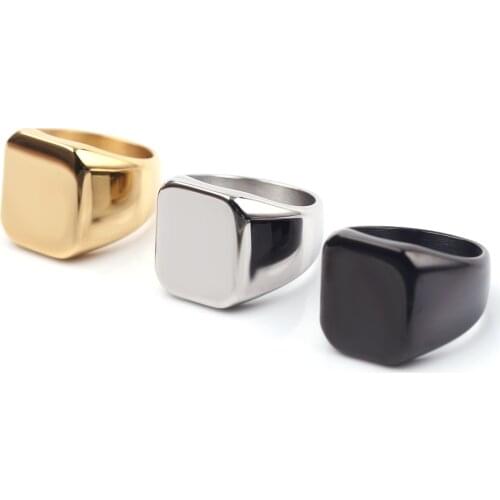 Personlity laser engrave Logo Name Rings Stainless Steel Oval Width Signet Ring Finger Special Gift For Women Men custom Jewelry