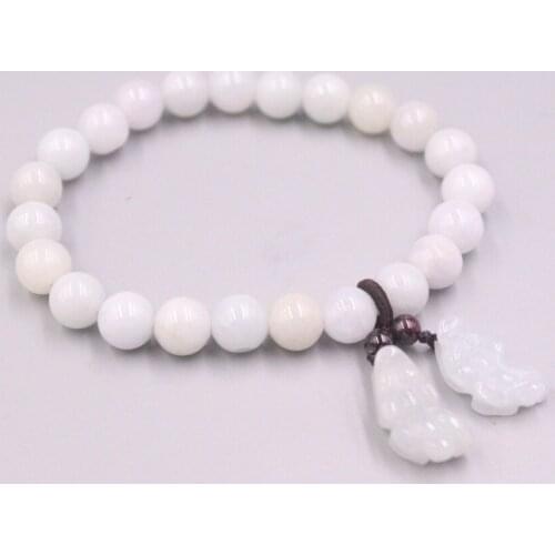 Genuine Real Natural Grade A Jade Oil-Green Jadeite 7.5mm Beads with Pixiu Charm Bracelet For Women