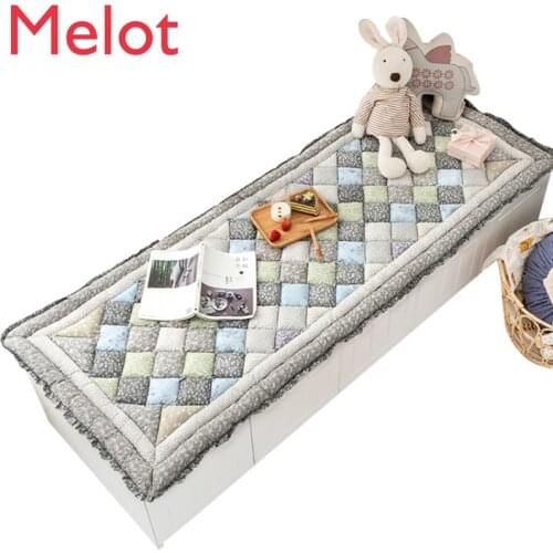 Korean Style Cotton Window Cushion Ledge Cushion Non-Slip Thickened Plaid Bedroom Balcony Cotton Tatami Mat Free shipping