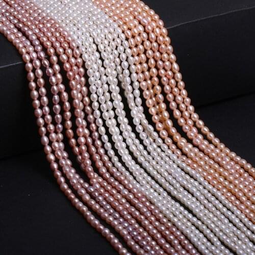 Freshwater Pearl Rice-shaped Loose Beads For DIY Bracelet Earring Necklace Sewing Craft Jewelry Accessory