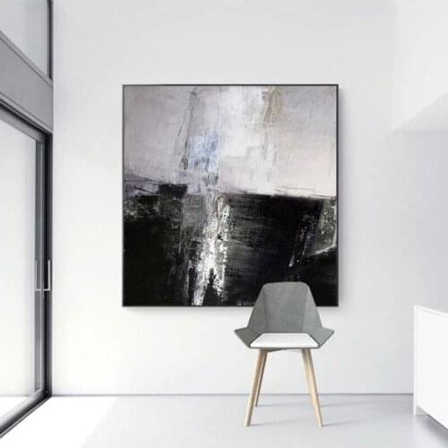 Hand Painted Abstract Canvas Art Paintings Black White Oil Painting Home Decoration Wall Art Pictures Wall Painting No Frame